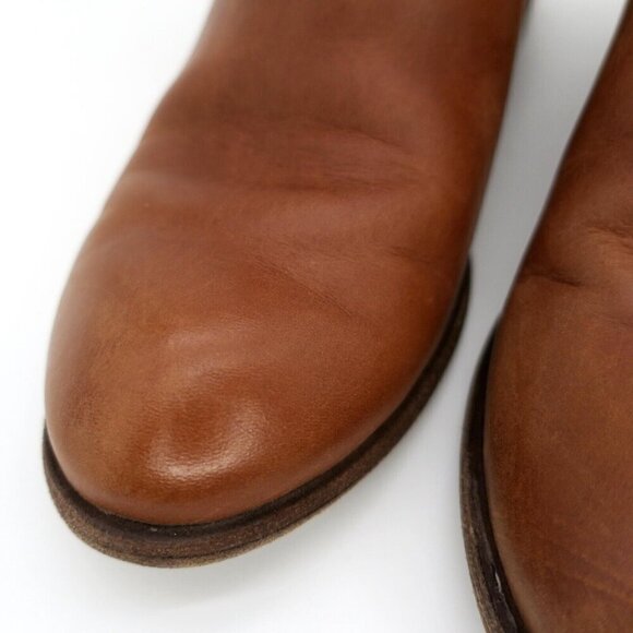 Frye Women’s Carson Brown Cognac Distressed Leather Chelsea Ankle Boots 5.5M - Picture 3 of 8